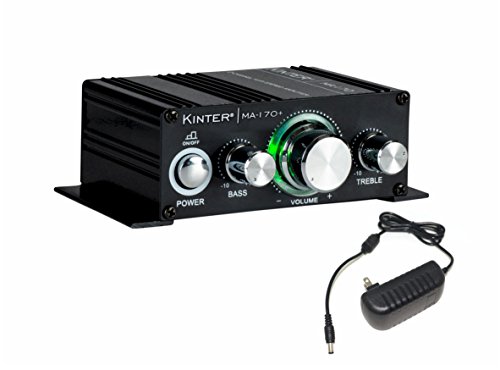 Kinter MA170+ 2-Channel Mini Amplifier with Bass and Treble Control