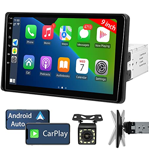 9 Inch Car Stereo Single Din Radio with Apple Carplay and Android Auto