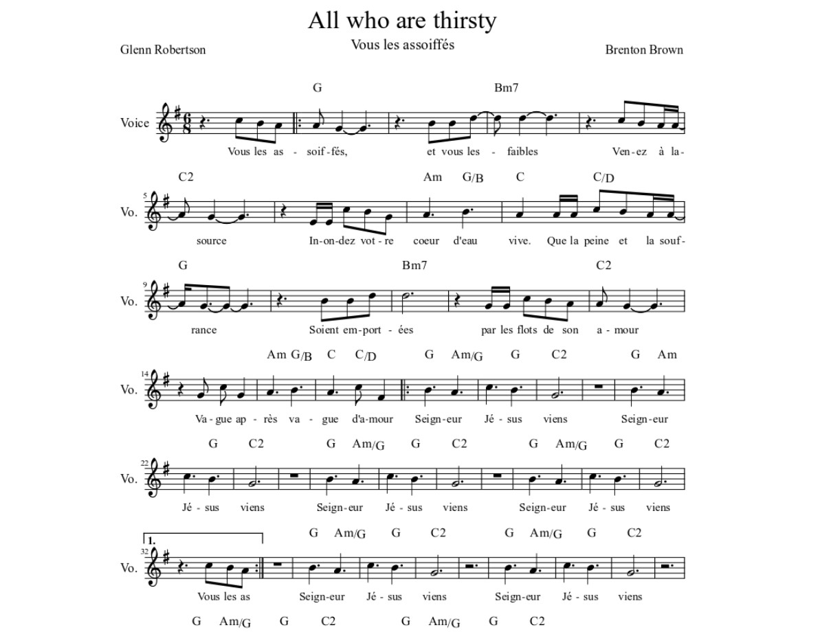 All Who Are Thirsty Sheet Music