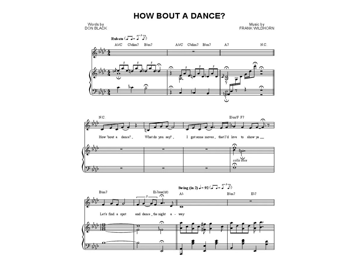 Bonnie And Clyde Sheet Music How Bout A Dance
