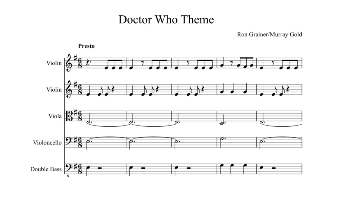Doctor Who Theme Sheet Music Violin