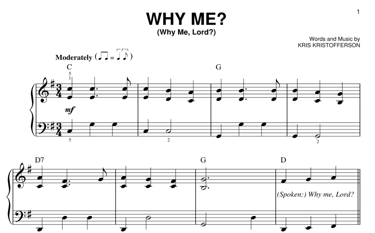 Free Sheet Music For Why Me Lord