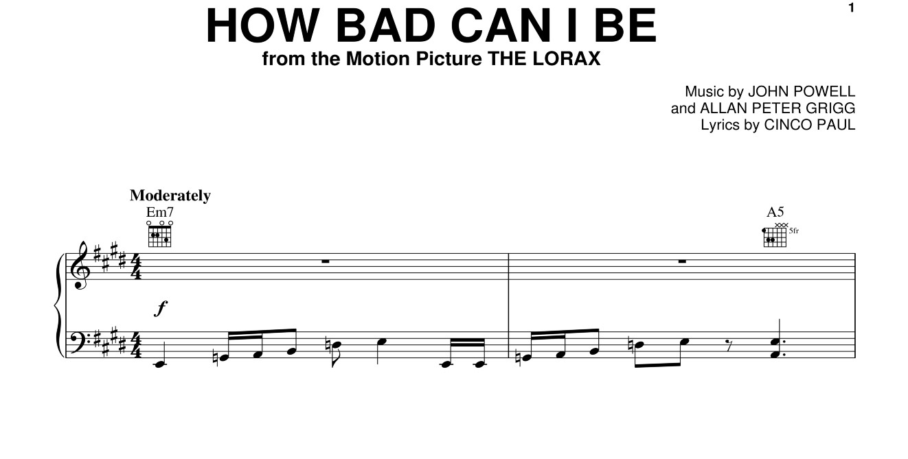 How Bad Can I Be Piano Sheet Music