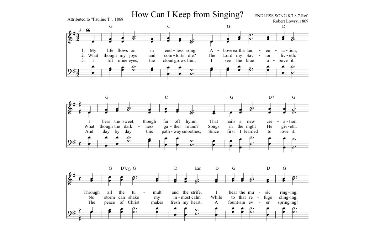 How Can I Keep From Singing Free Sheet Music