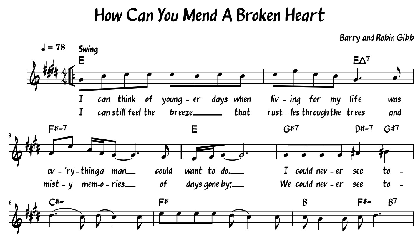 How Can You Mend A Broken Heart Sheet Music