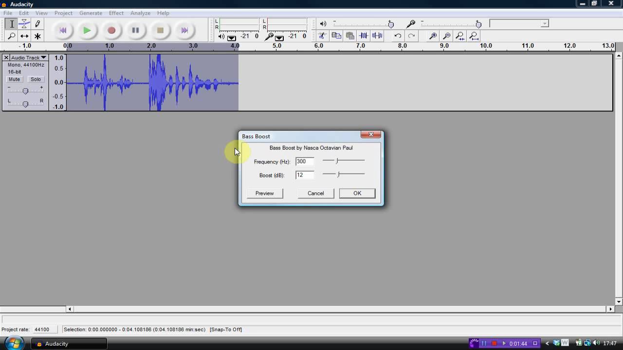 How To Bass Boost Songs With Audacity