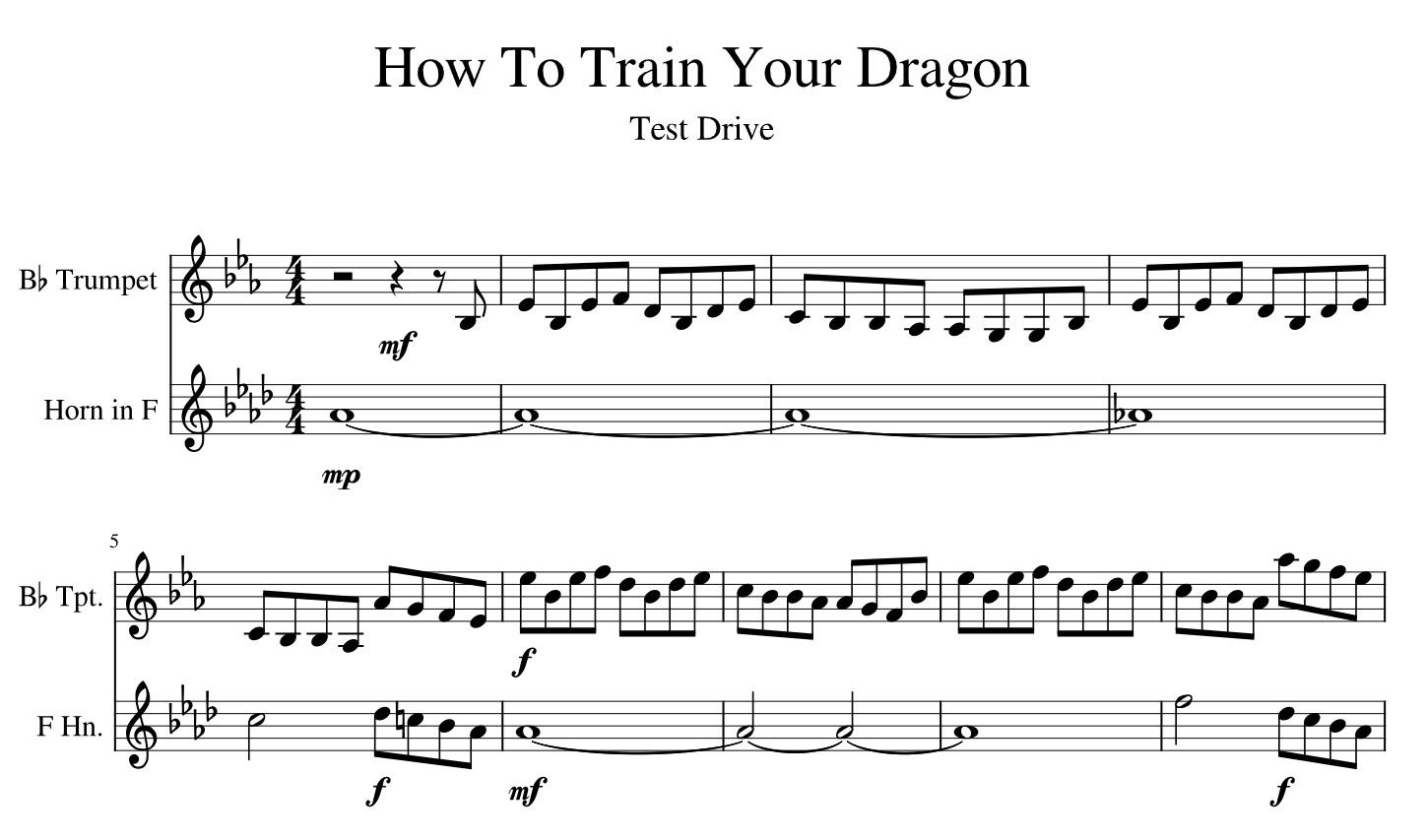 How To Train Your Dragon Sheet Music Trumpet