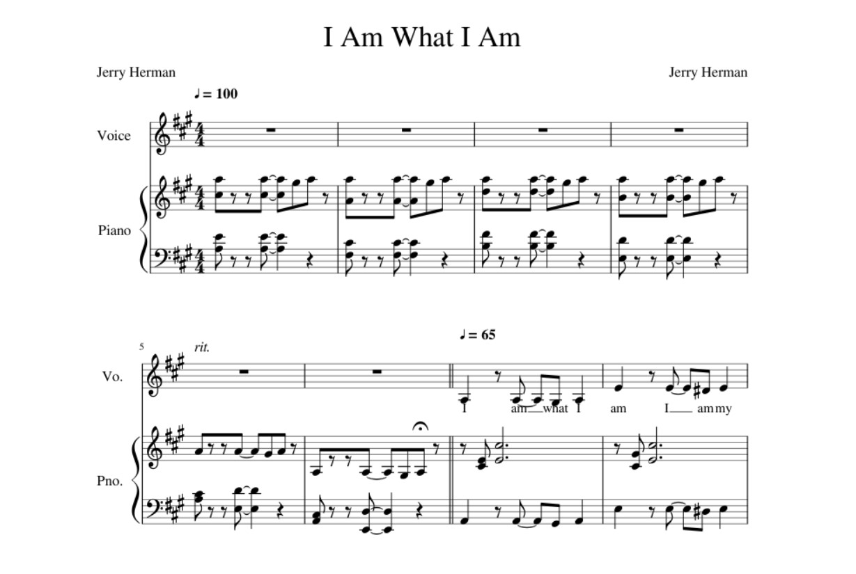 I Am What I Am Sheet Music