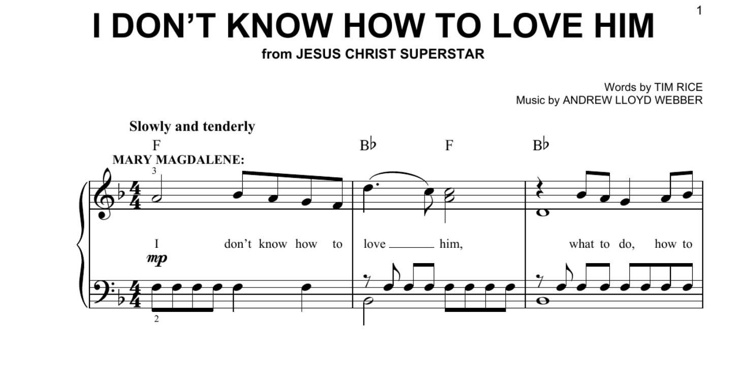 I Don’t Know How To Love Him Sheet Music