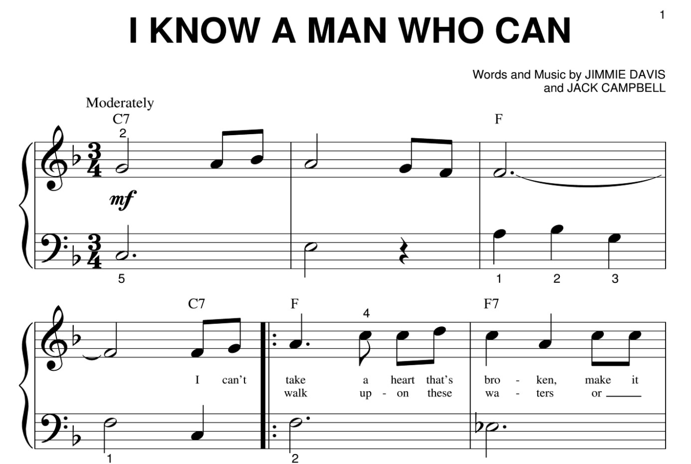 I Know A Man Who Can Sheet Music Free