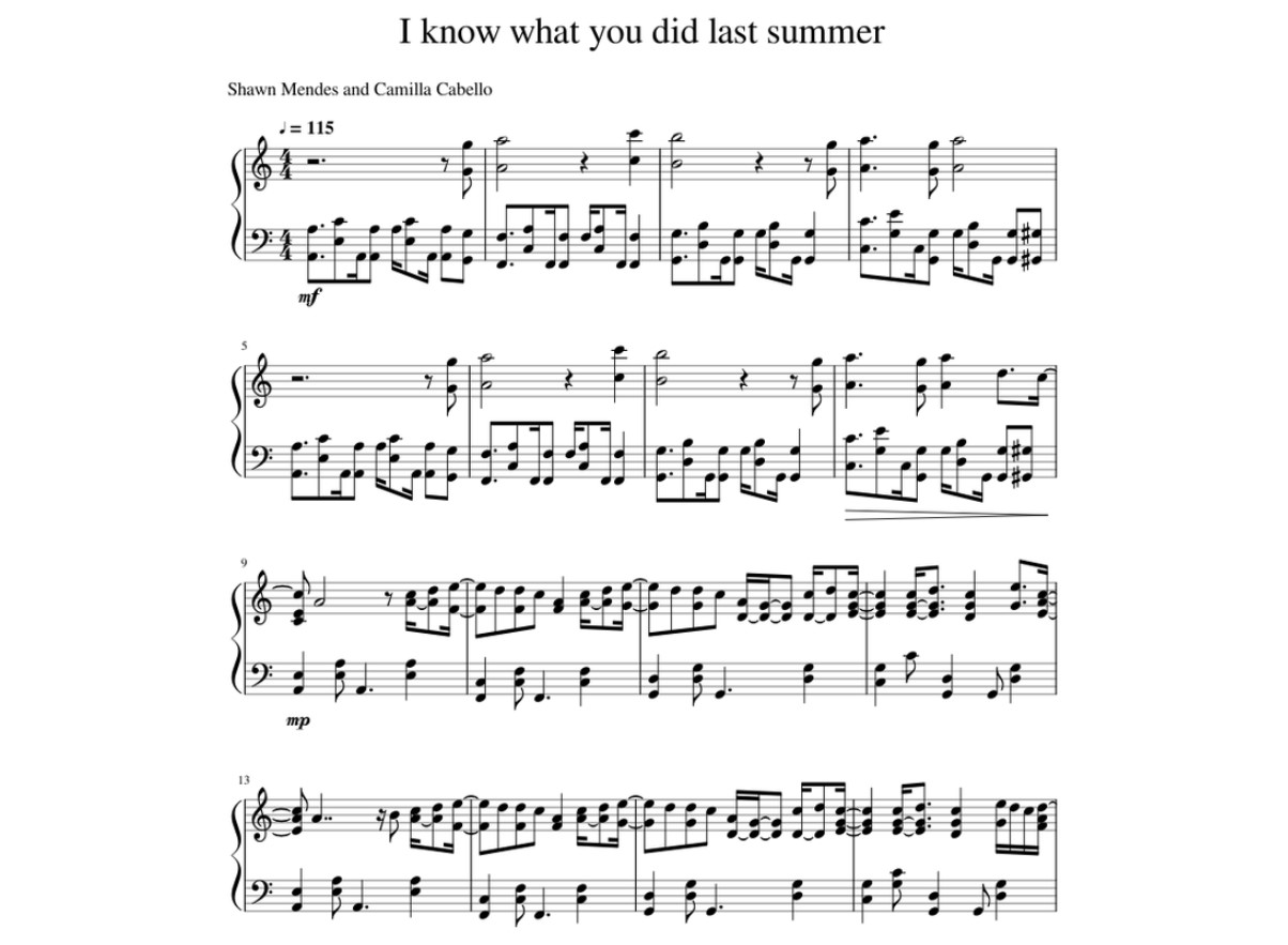 I Know What You Did Last Summer Sheet Music
