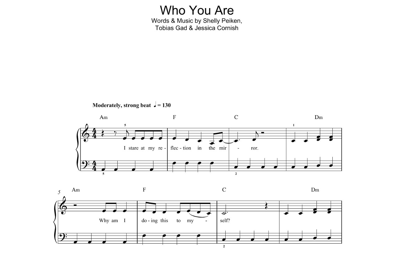 Jessie J Who You Are Piano Sheet Music Free