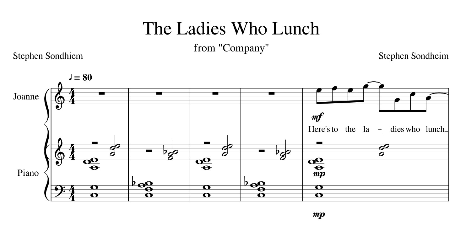 Ladies Who Lunch Sheet Music