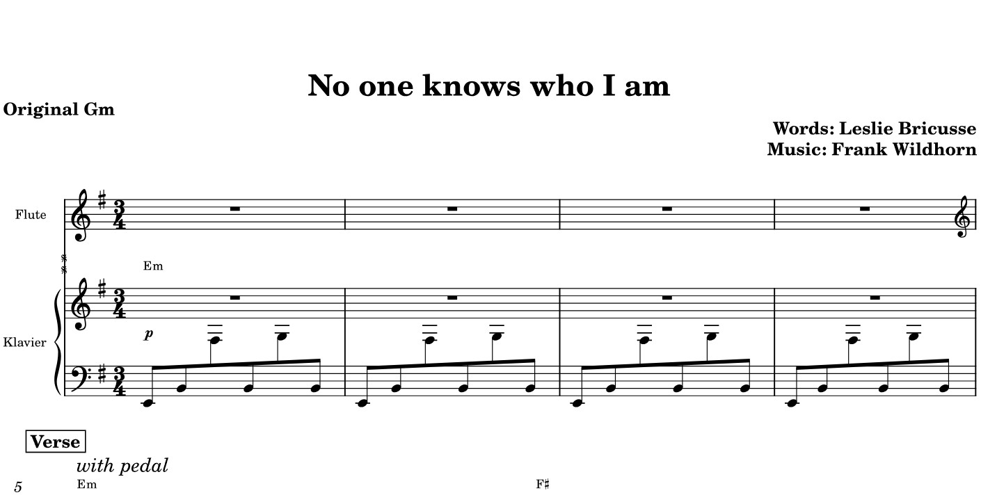 No One Knows Who I Am Sheet Music Free