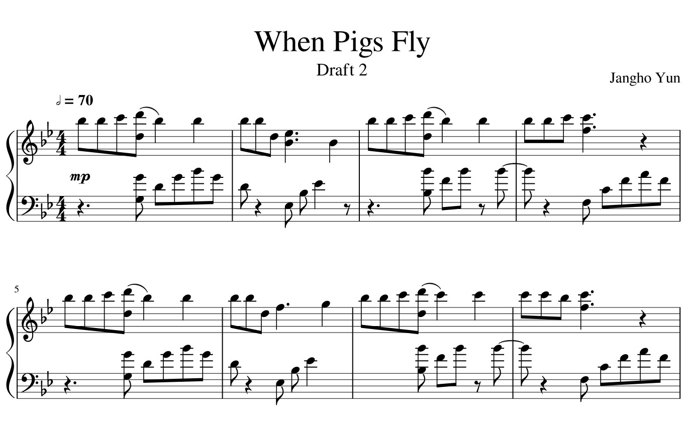Quasimodo When Pigs Fly Sheet Music