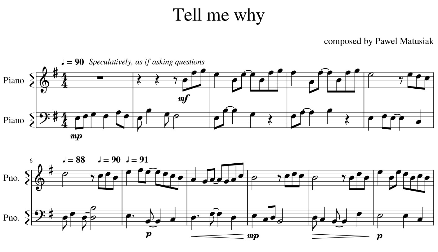 Tell Me Why Sheet Music