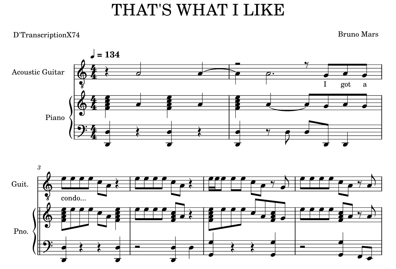 That’s What I Like About Sheet Music