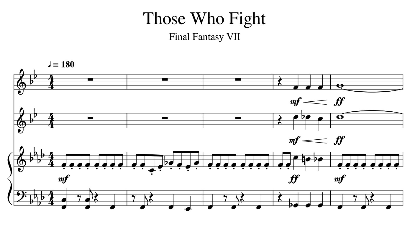 Those Who Fight Piano Sheet Music