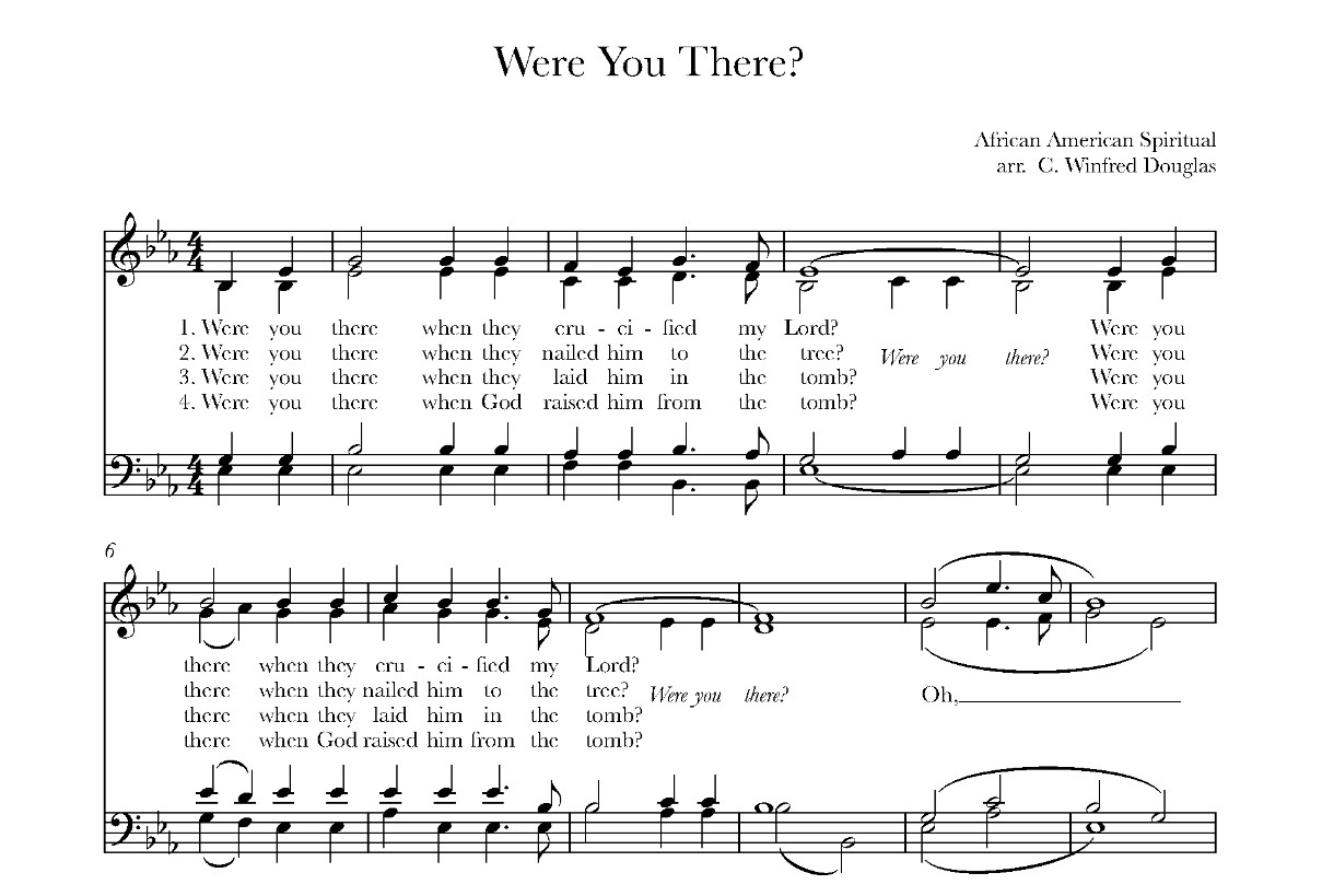 Were You There When They Crucified My Lord Sheet Music Free