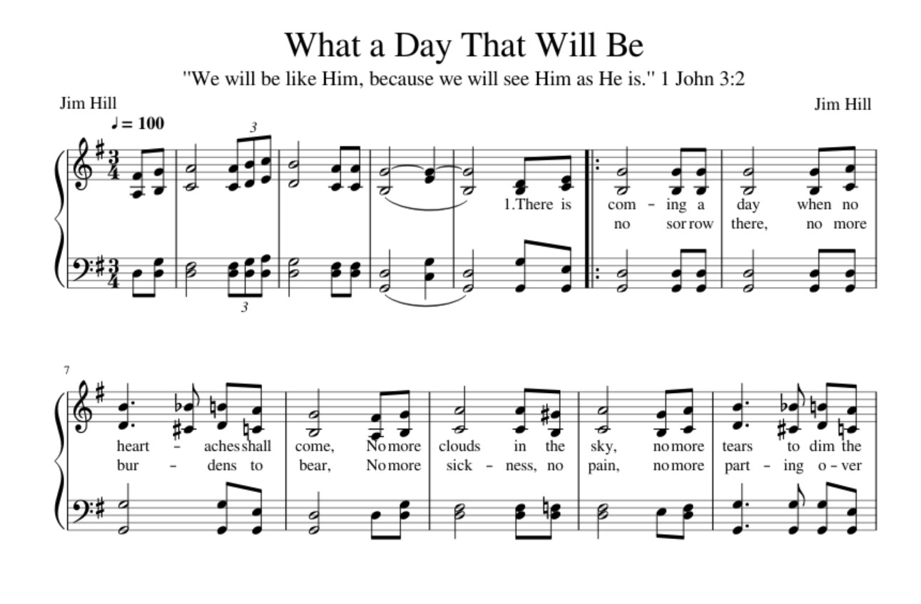 What A Day That Will Be Free Sheet Music