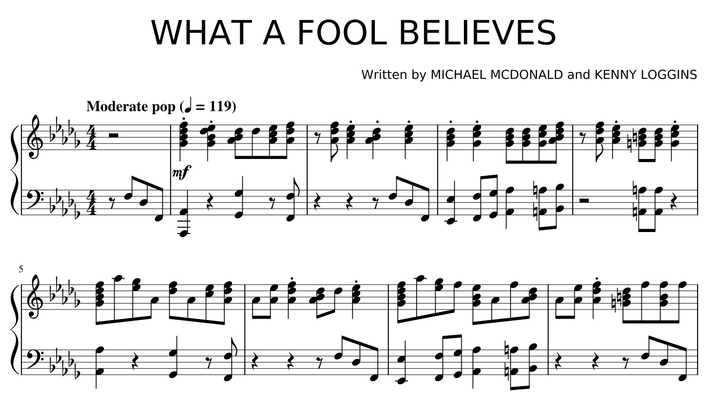 What A Fool Believes Sheet Music