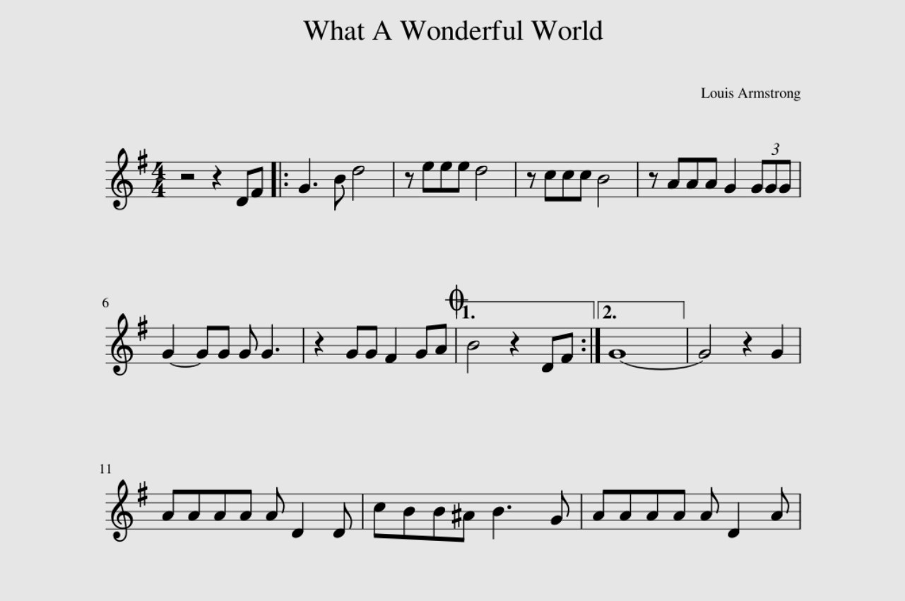 What A Wonderful World Trumpet Sheet Music