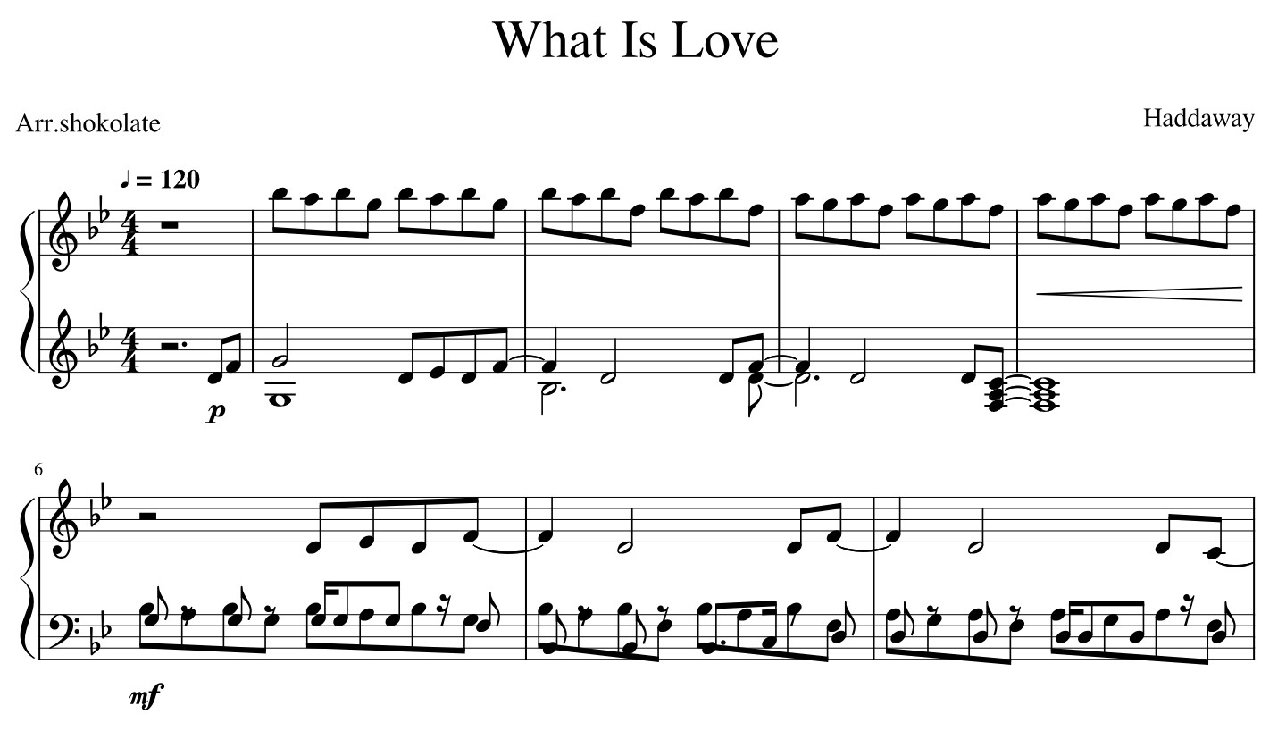 What Is Love Sheet Music