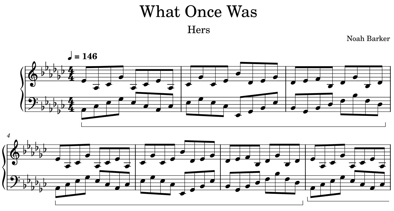 What Once Was Piano Sheet Music