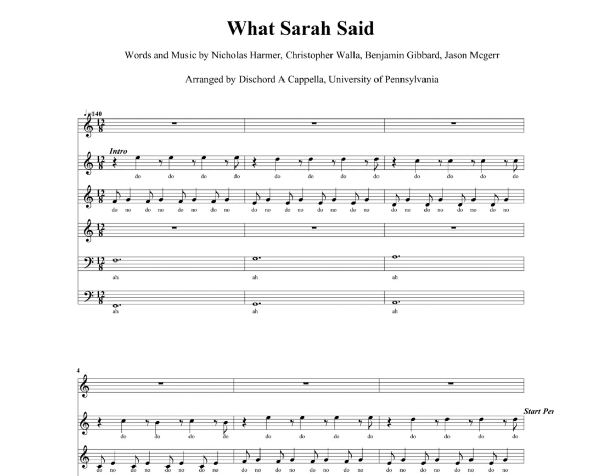 What Sarah Said Piano Sheet Music