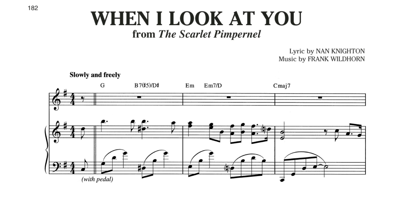 When I Look At You Sheet Music Scarlet Pimpernel