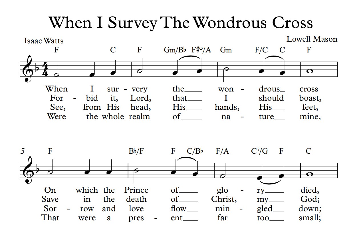 When I Survey The Wondrous Cross Sheet Music Free