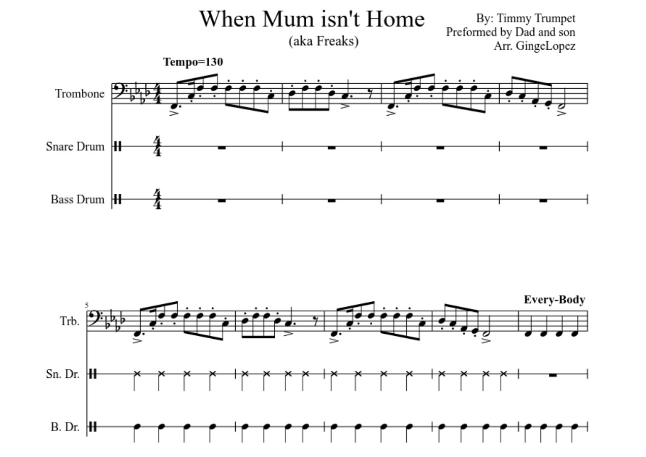 When Mom Isn’t Home Trombone Sheet Music