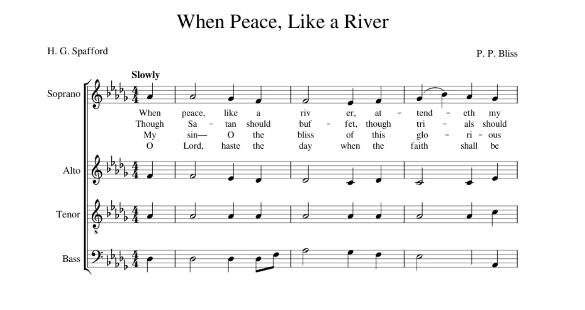 When Peace Like A River Hymn Sheet Music