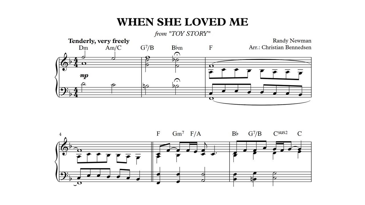 When She Loved Me Piano Sheet Music