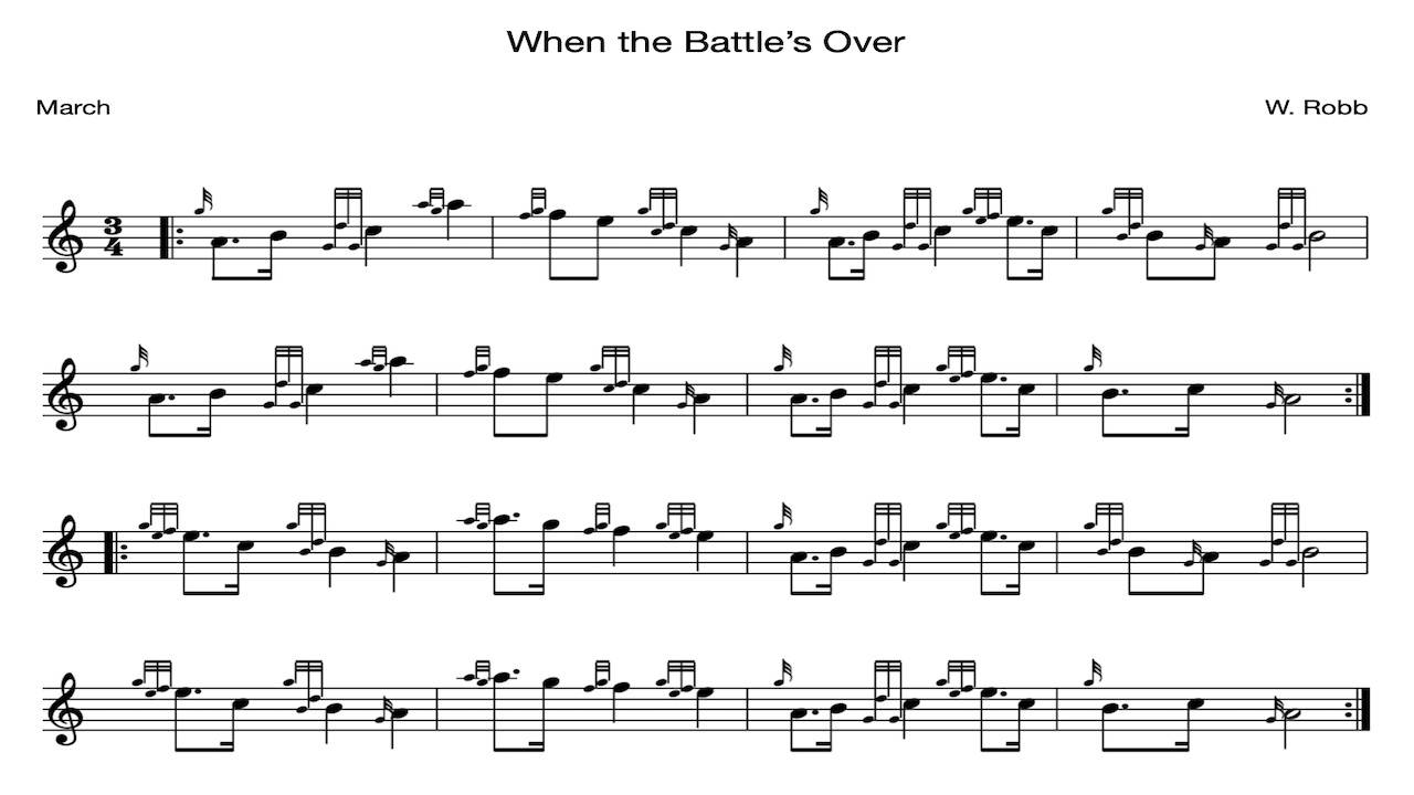 When The Battle Is Over Bagpipe Sheet Music
