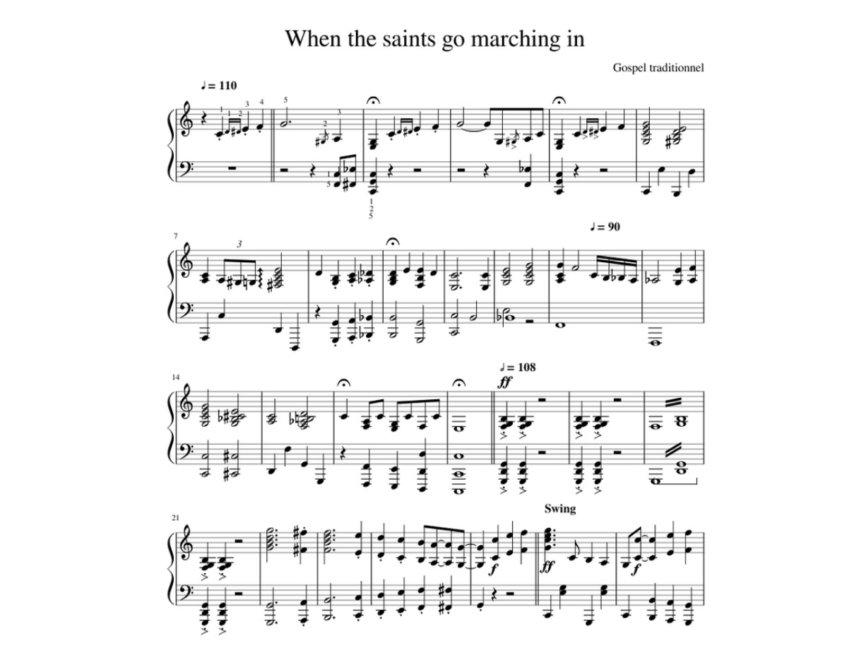 When The Saints Go Marching In Piano Sheet Music Free