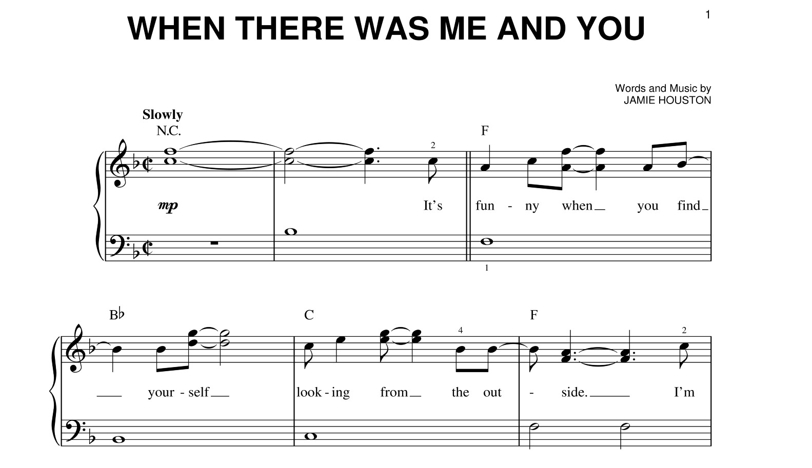 When There Was Me And You Sheet Music