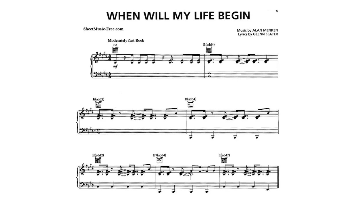 When Will My Life Begin Tangled Sheet Music Free