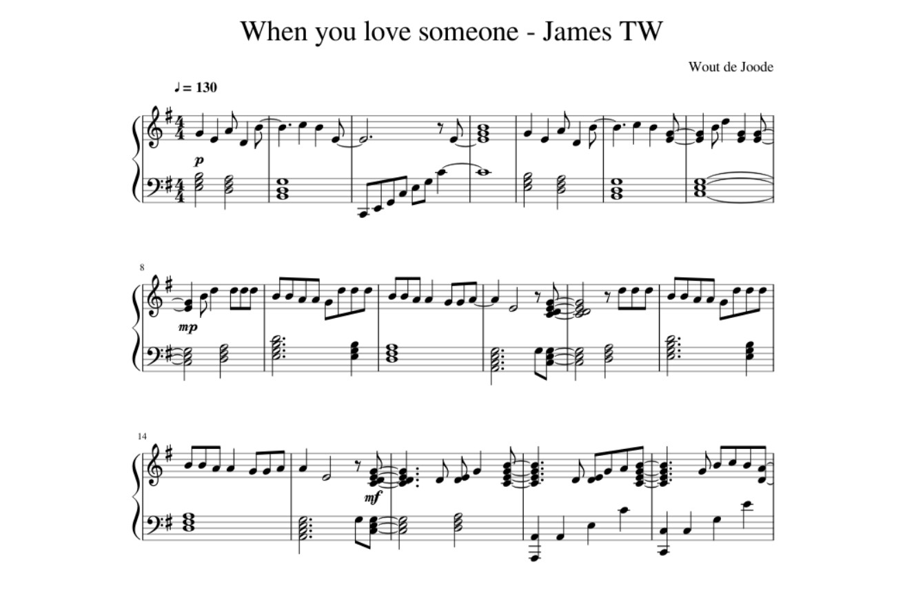 When You Love Someone Sheet Music James Tw