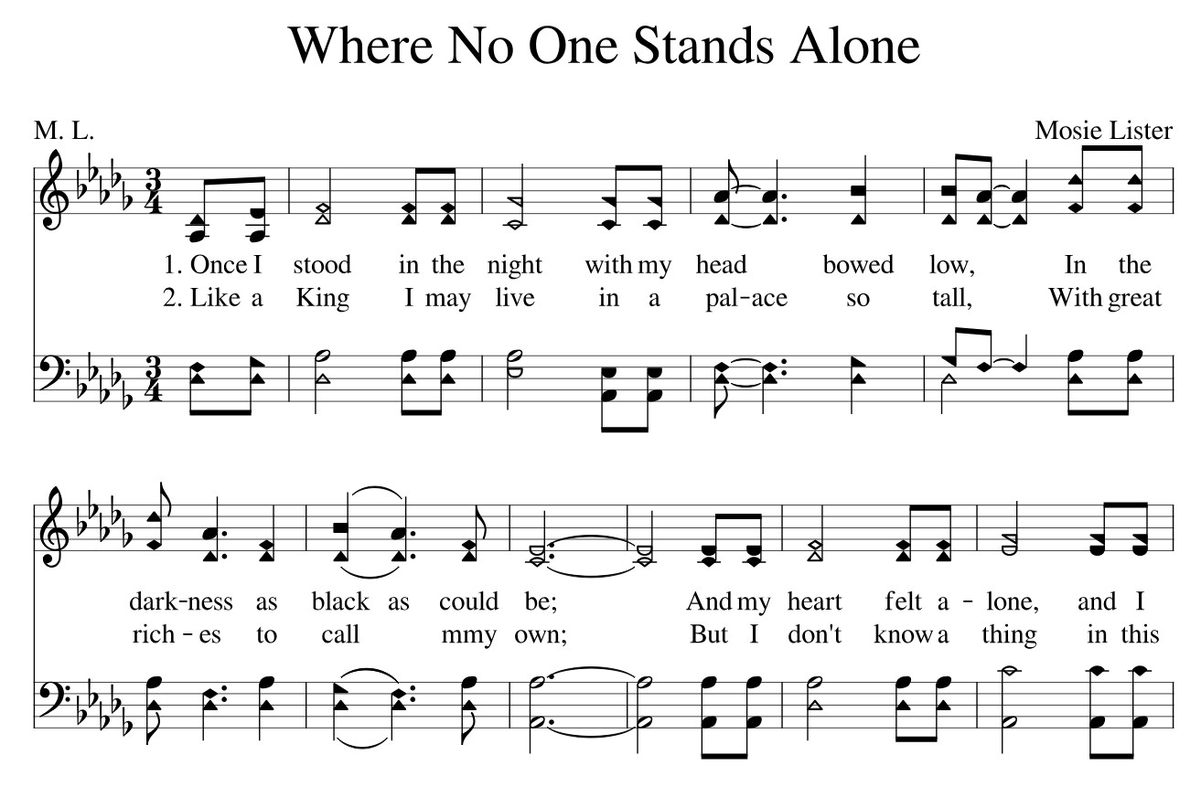 Where No One Stands Alone Sheet Music