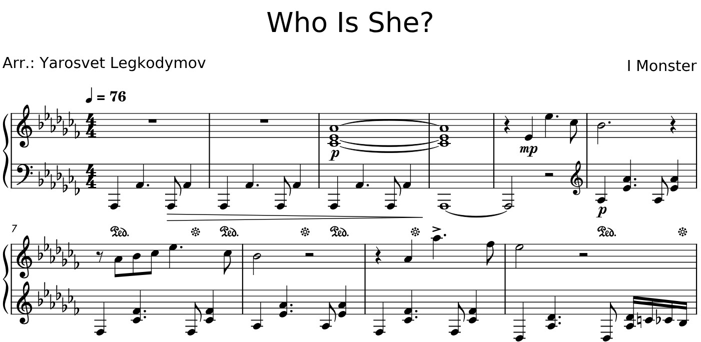 Who Is She I Monster Sheet Music