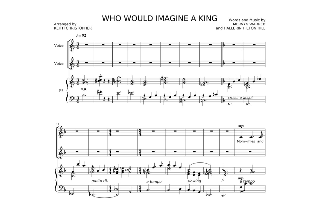 Who Would Imagine A King Sheet Music