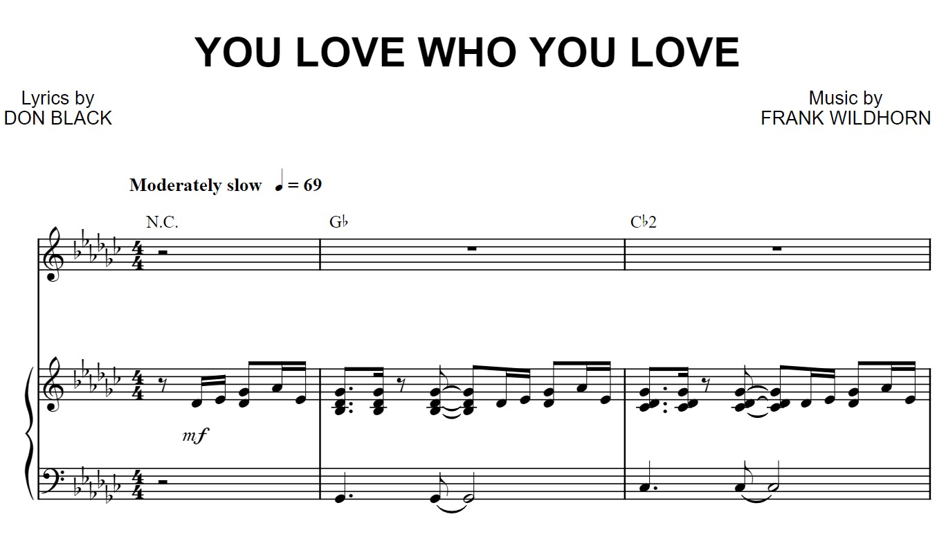 You Love Who You Love Bonnie And Clyde Sheet Music
