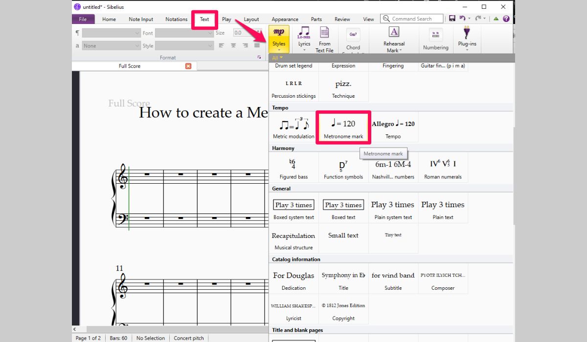 How To Change Metronome Mark In Sibelius 7