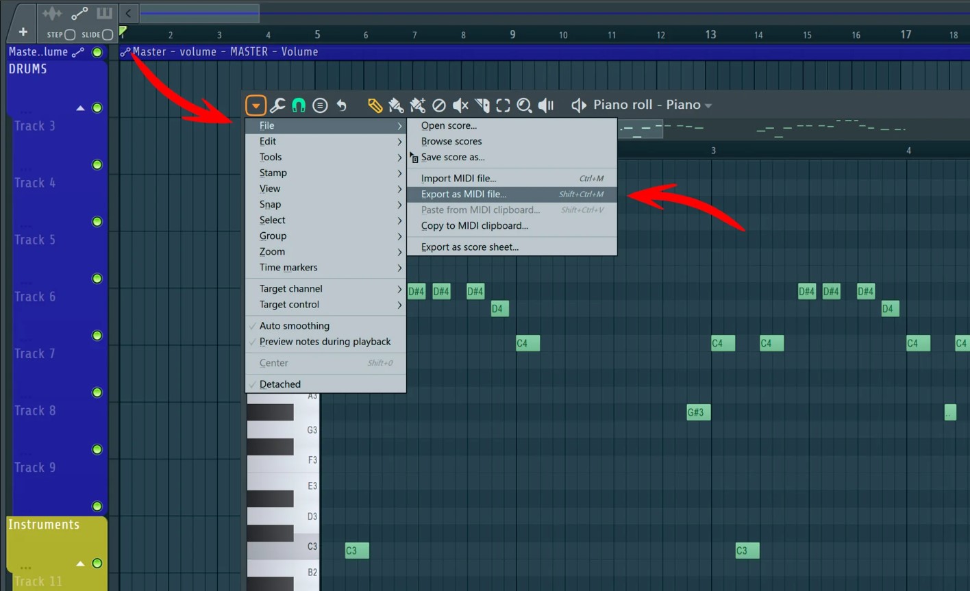How To Export As MIDI
