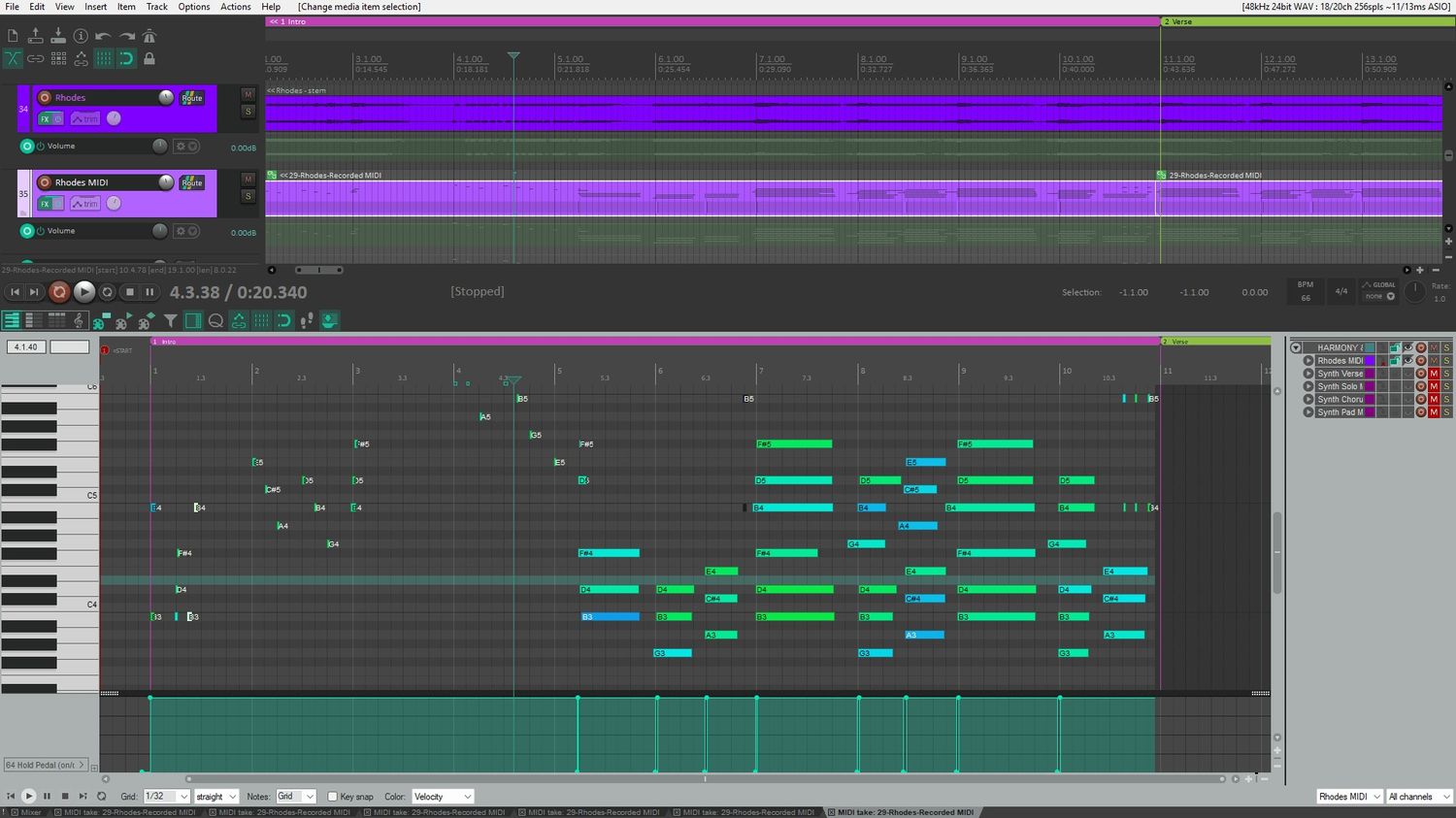 How To Set MIDI View Grid Value In Reaper