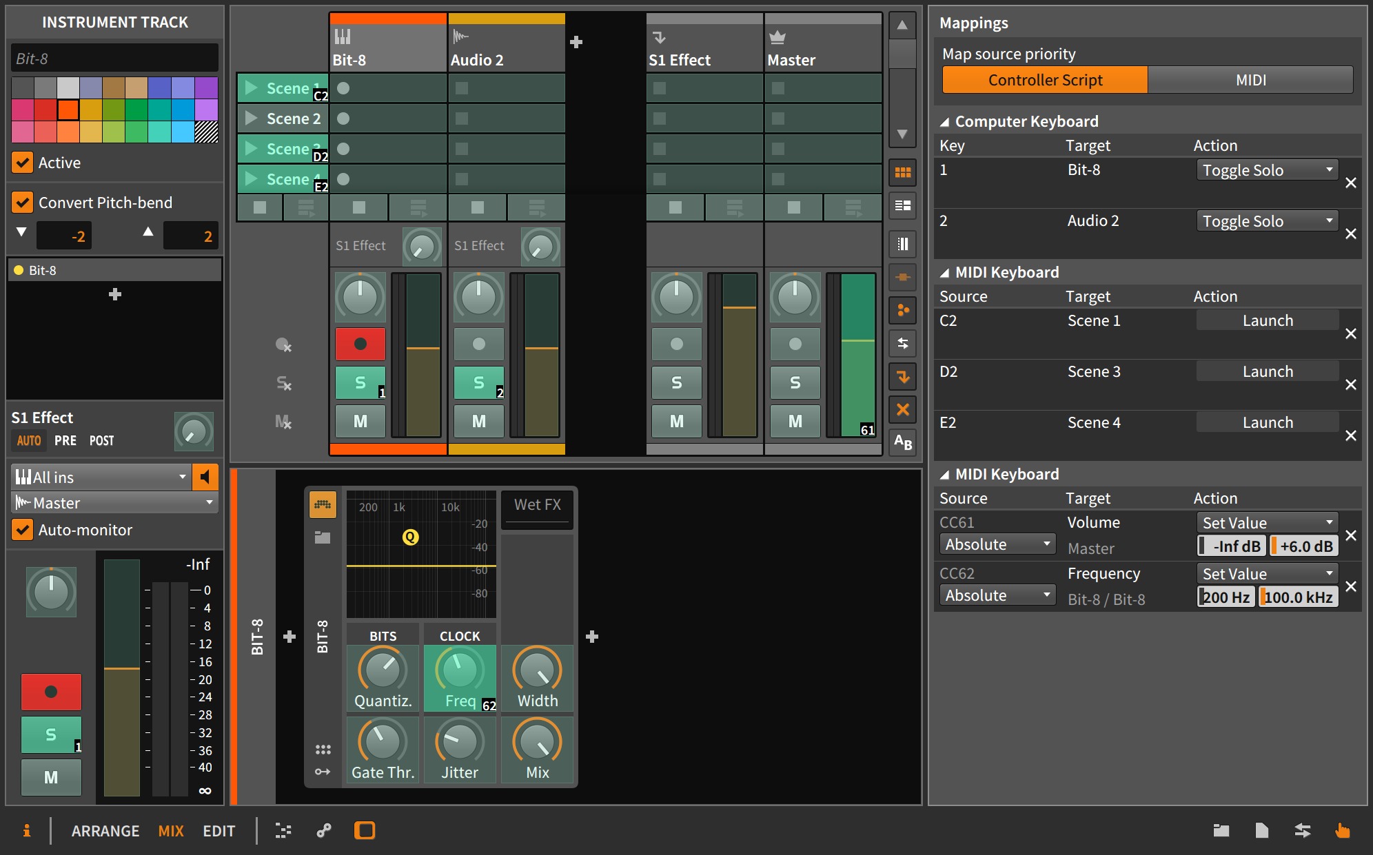 How To Set Ranges On MIDI Mapping Assignment In Bitwig